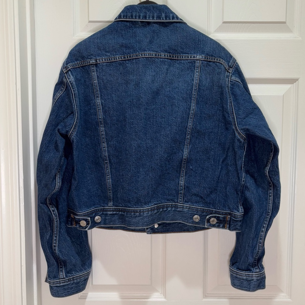 Everlane The Shrunken Denim Jacket Dark Indigo Wash Sz XL - Picture 6 of 12